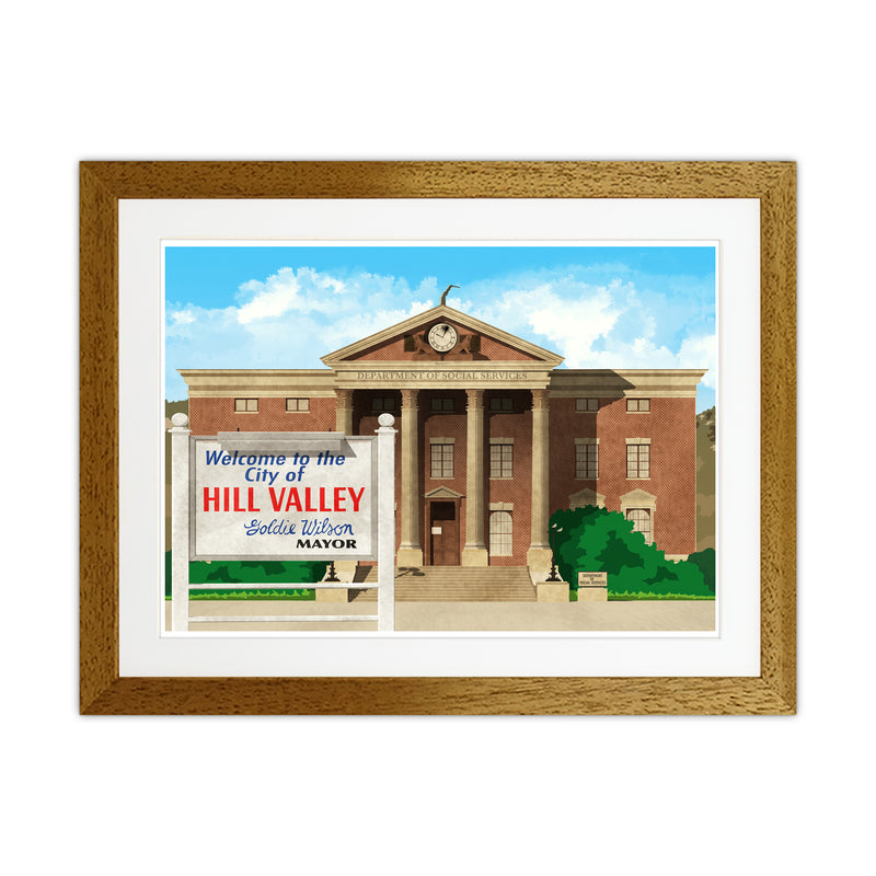 Hill Valley 1985 Revised Art Print by Richard O'Neill Oak Grain