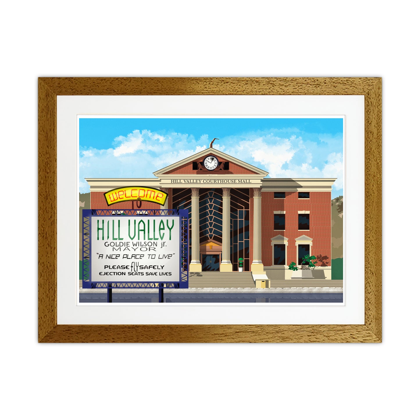Hill Valley 2015 Revised Art Print by Richard O'Neill Oak Grain
