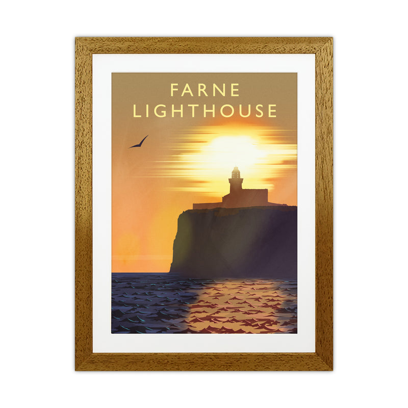 Farne Lighthouse portrait Travel Art Print by Richard O'Neill Oak Grain