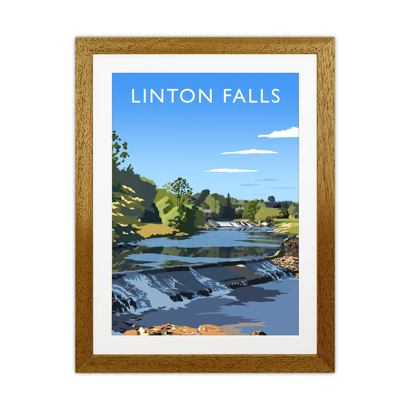 Linton Falls portrait Travel Art Print by Richard O'Neill Oak Grain