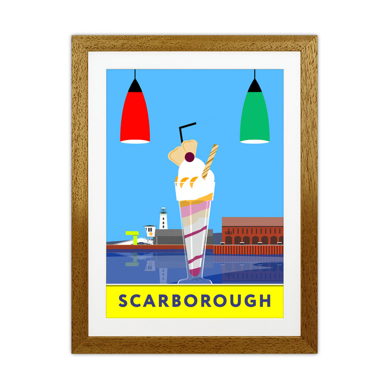 Icecream at Scarborough Travel Art Print by Richard O'Neill Oak Grain