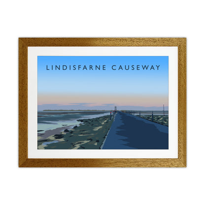 Lindisfarne Causeway Travel Art Print by Richard O'Neill Oak Grain