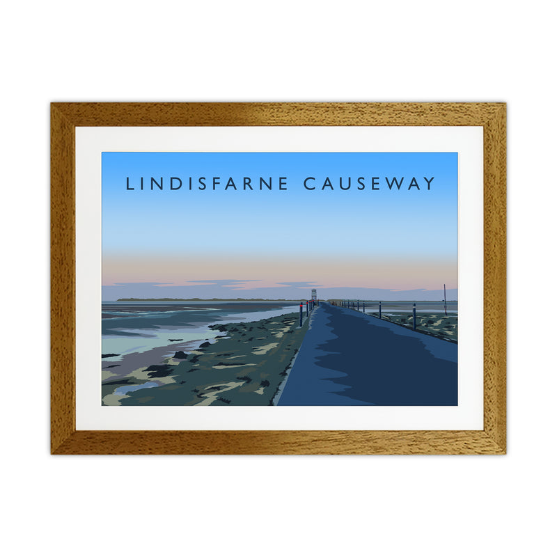 Lindisfarne Causeway Travel Art Print by Richard O'Neill Oak Grain