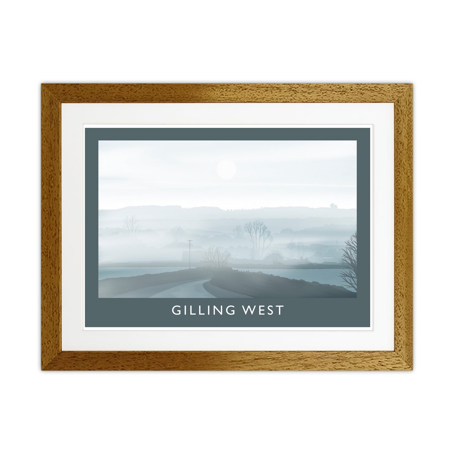 Gilling West (Winter) Travel Art Print by Richard O'Neill Oak Grain
