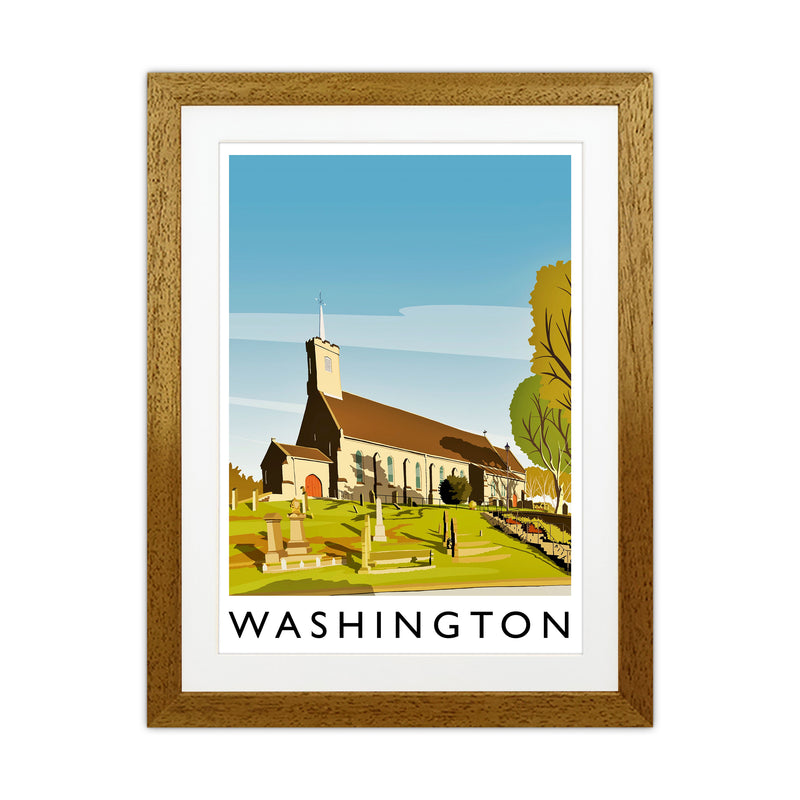 Washington Portrait Travel Art Print by Richard O'Neill Oak Grain