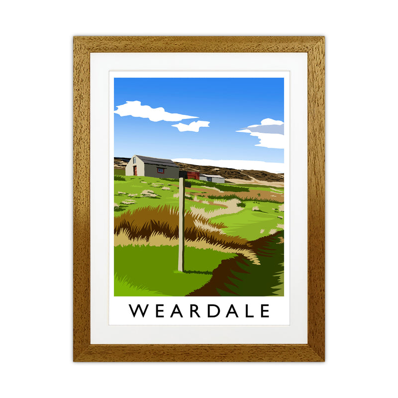 Weardale Portrait Travel Art Print by Richard O'Neill Oak Grain