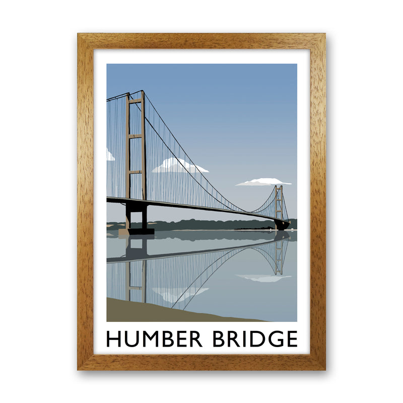 Humber Bridge Framed Digital Art Print by Richard O'Neill Oak Grain