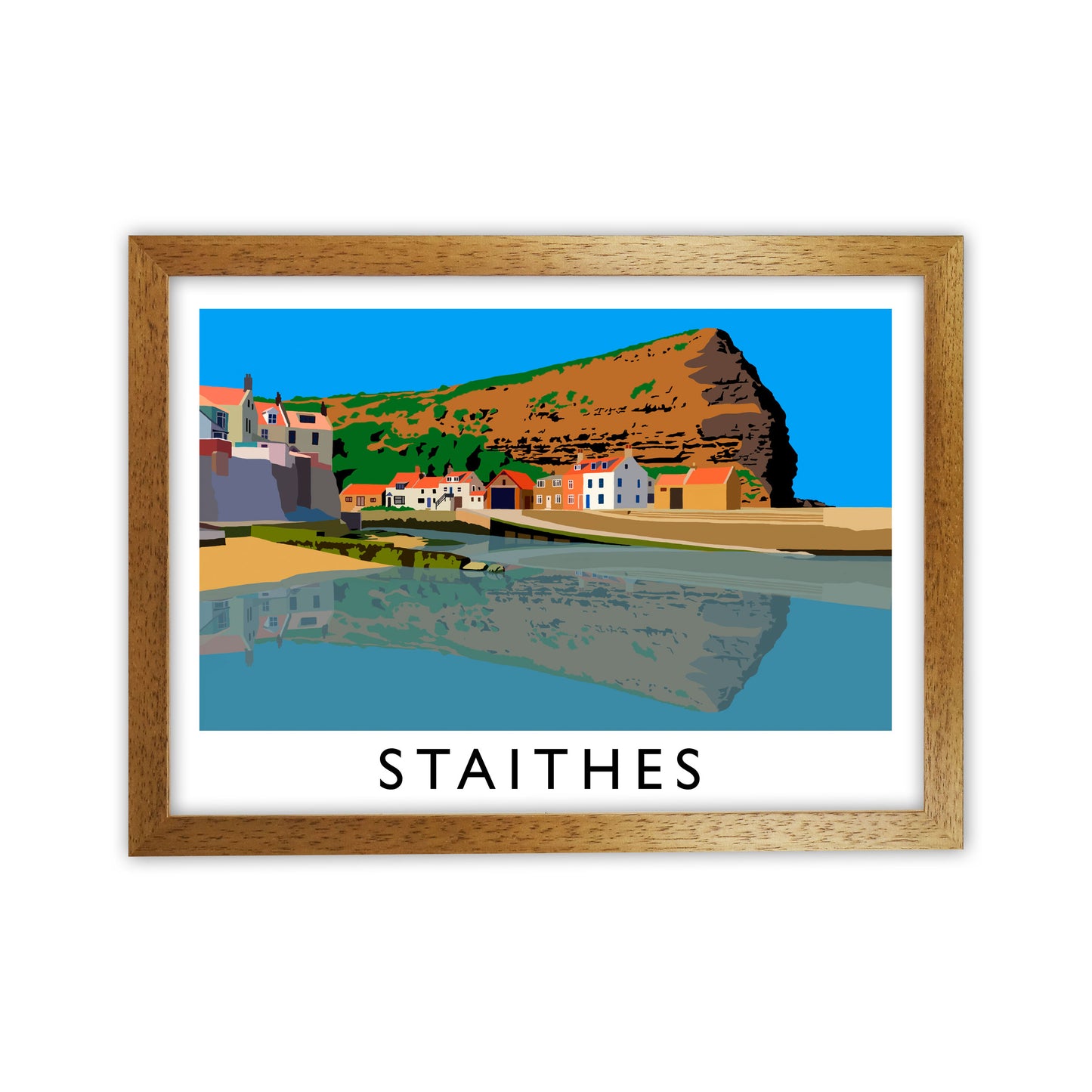 Staithes Art Print by Richard O'Neill Oak Grain