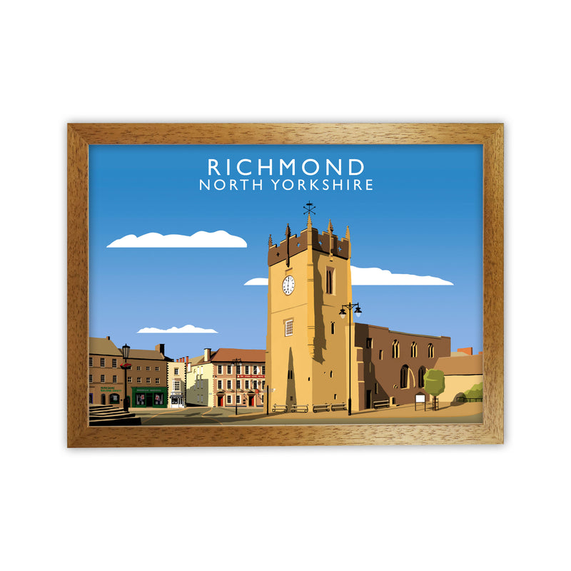 Richmond (Landscape) by Richard O'Neill Yorkshire Art Print, Travel Poster Oak Grain