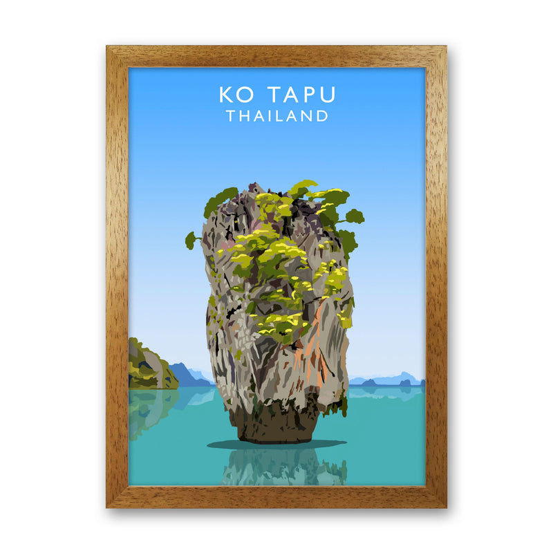 Ko Tapu Thailand Travel Art Print by Richard O'Neill, Framed Wall Art Oak Grain