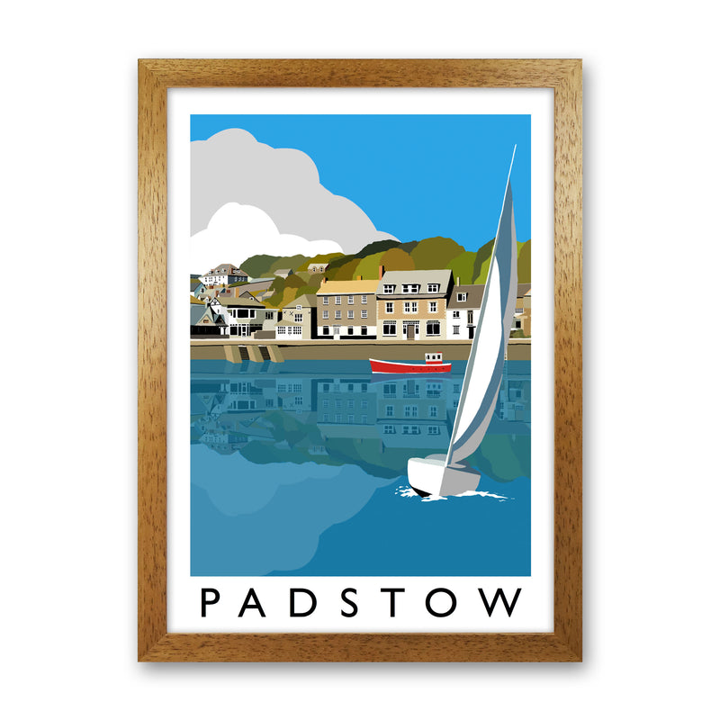 Padstow Framed Digital Art Print by Richard O'Neill, Framed Wall Art Oak Grain