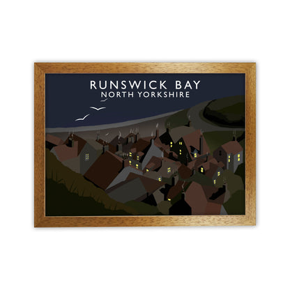 Runswick Bay North Yorkshrie Travel Art Print by Richard O'Neill Oak Grain