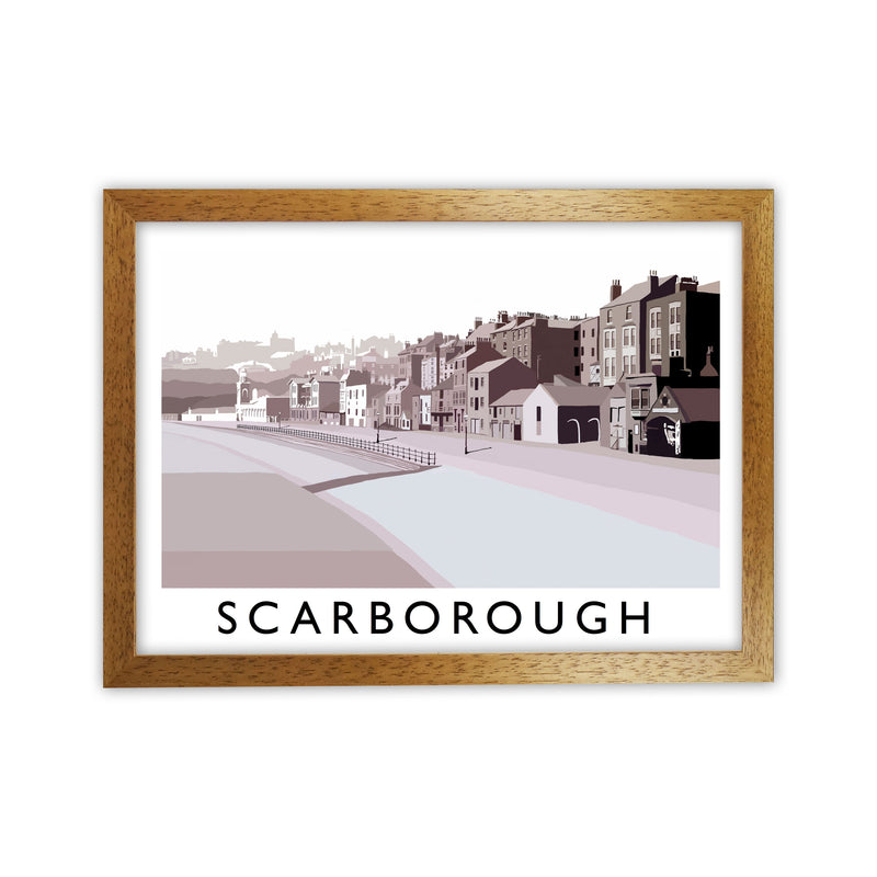Scarborough Travel Art Print by Richard O'Neill, Framed Wall Art Oak Grain