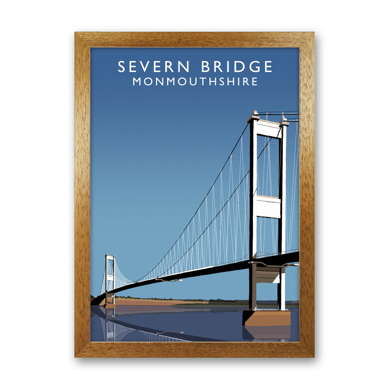Severn Bridge Monmouthshire Art Print by Richard O'Neill, Framed Wall Art Oak Grain