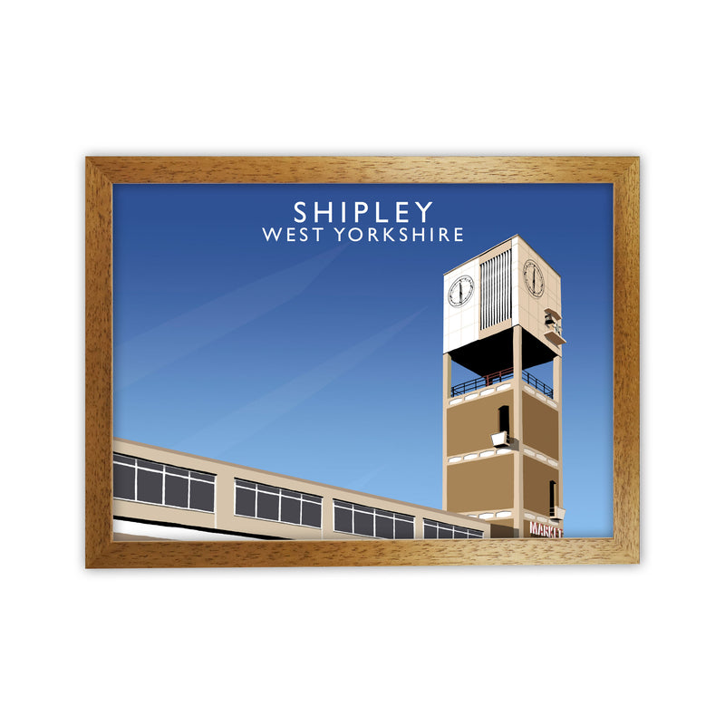 Shipley West Yorkshire Travel Art Print by Richard O'Neill, Framed Wall Art Oak Grain
