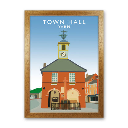 Town Hall Yarm Travel Art Print by Richard O'Neill, Framed Wall Art Oak Grain