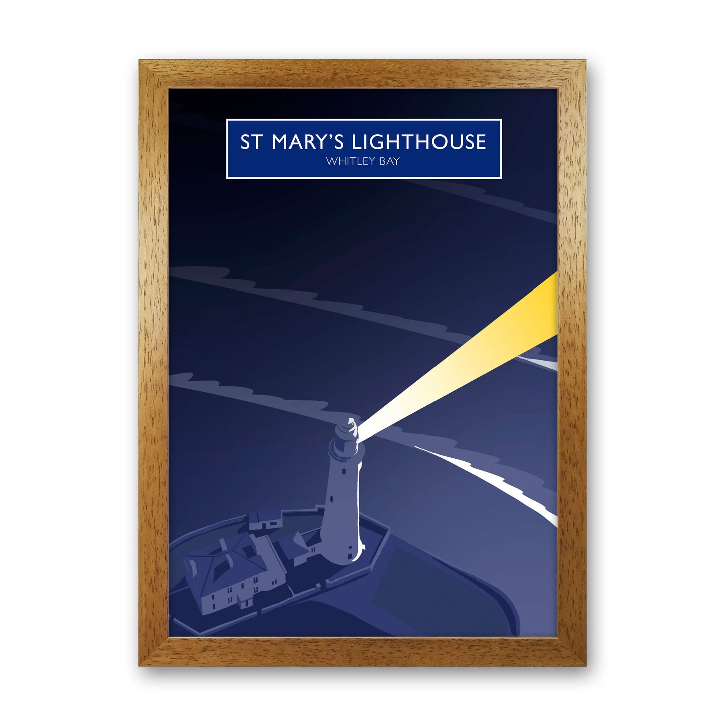 St Mary's Lighthouse Whitley Bay Framed Art Print by Richard O'Neill Oak Grain
