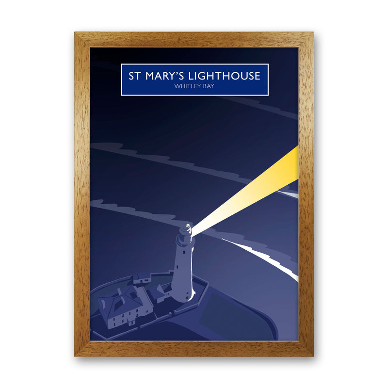 St Mary's Lighthouse Whitley Bay Framed Art Print by Richard O'Neill Oak Grain