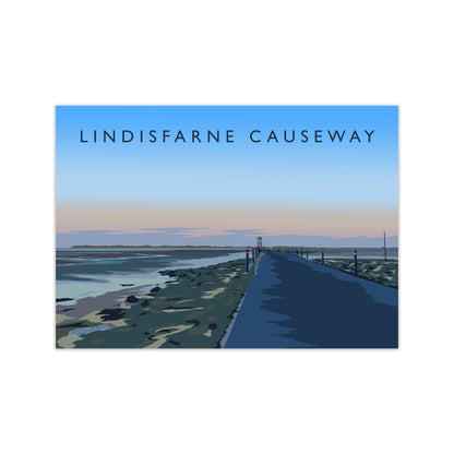 Lindisfarne Causeway Travel Art Print by Richard O'Neill Print Only