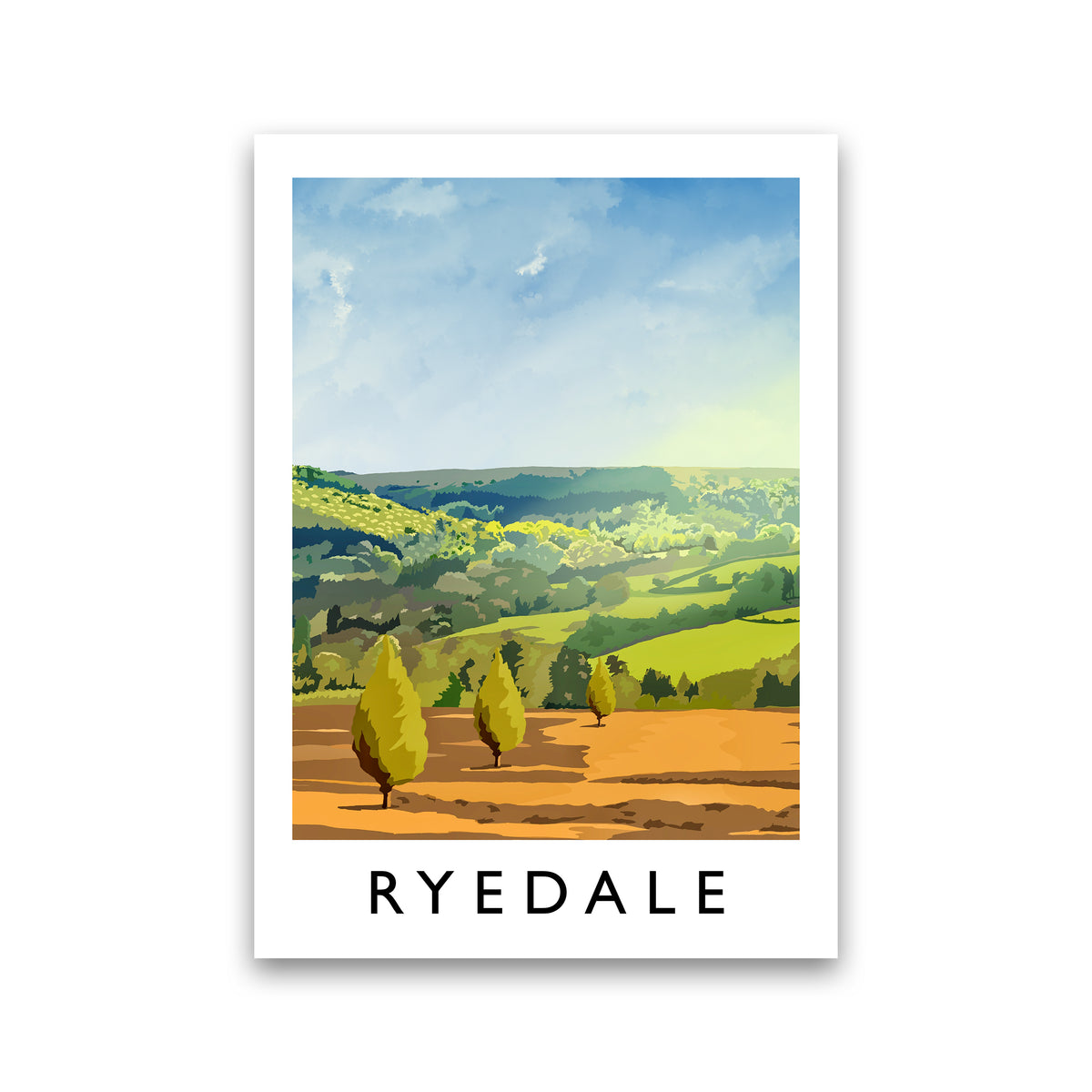 Ryedale portrait Travel Art Print by Richard O'Neill Print Only