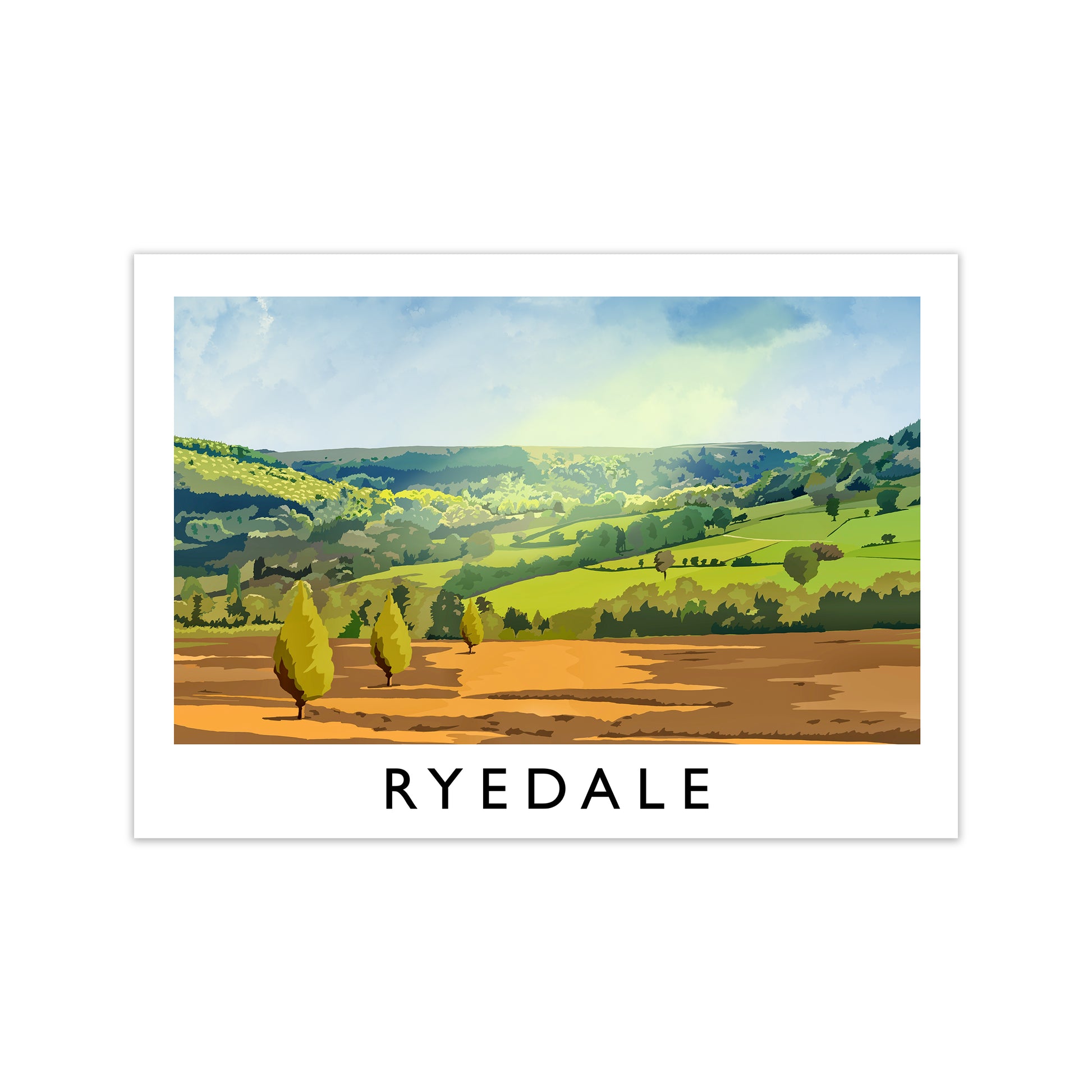 Ryedale Travel Art Print by Richard O'Neill Print Only