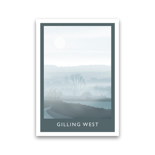Gilling West (Winter) Portrait Travel Art Print by Richard O'Neill Print Only