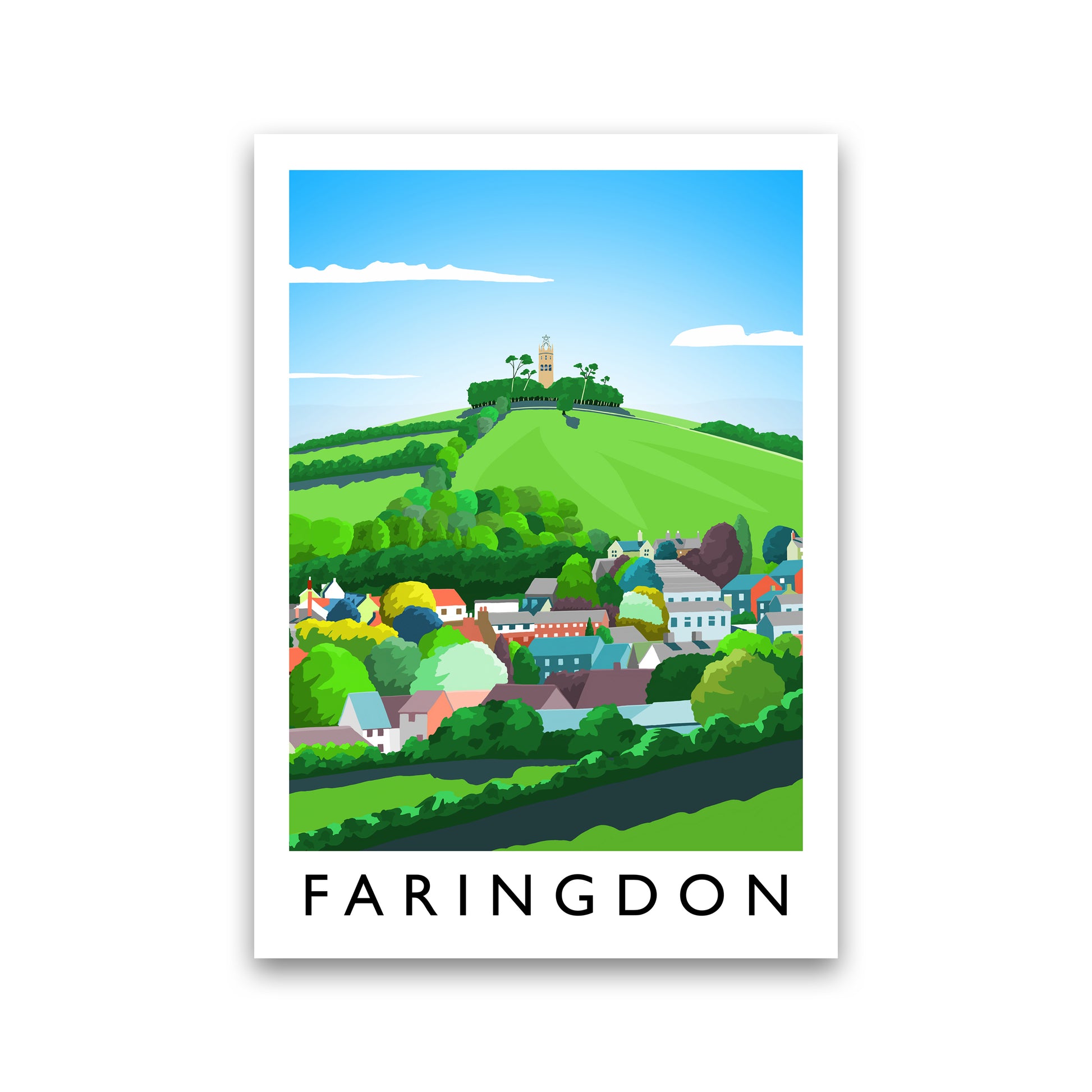 Faringdon Portrait Travel Art Print by Richard O'Neill Print Only