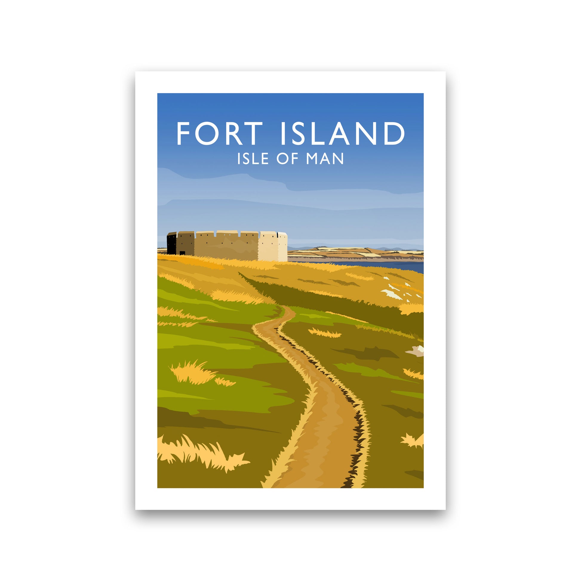 Fort Island portrait Travel Art Print by Richard O'Neill Print Only