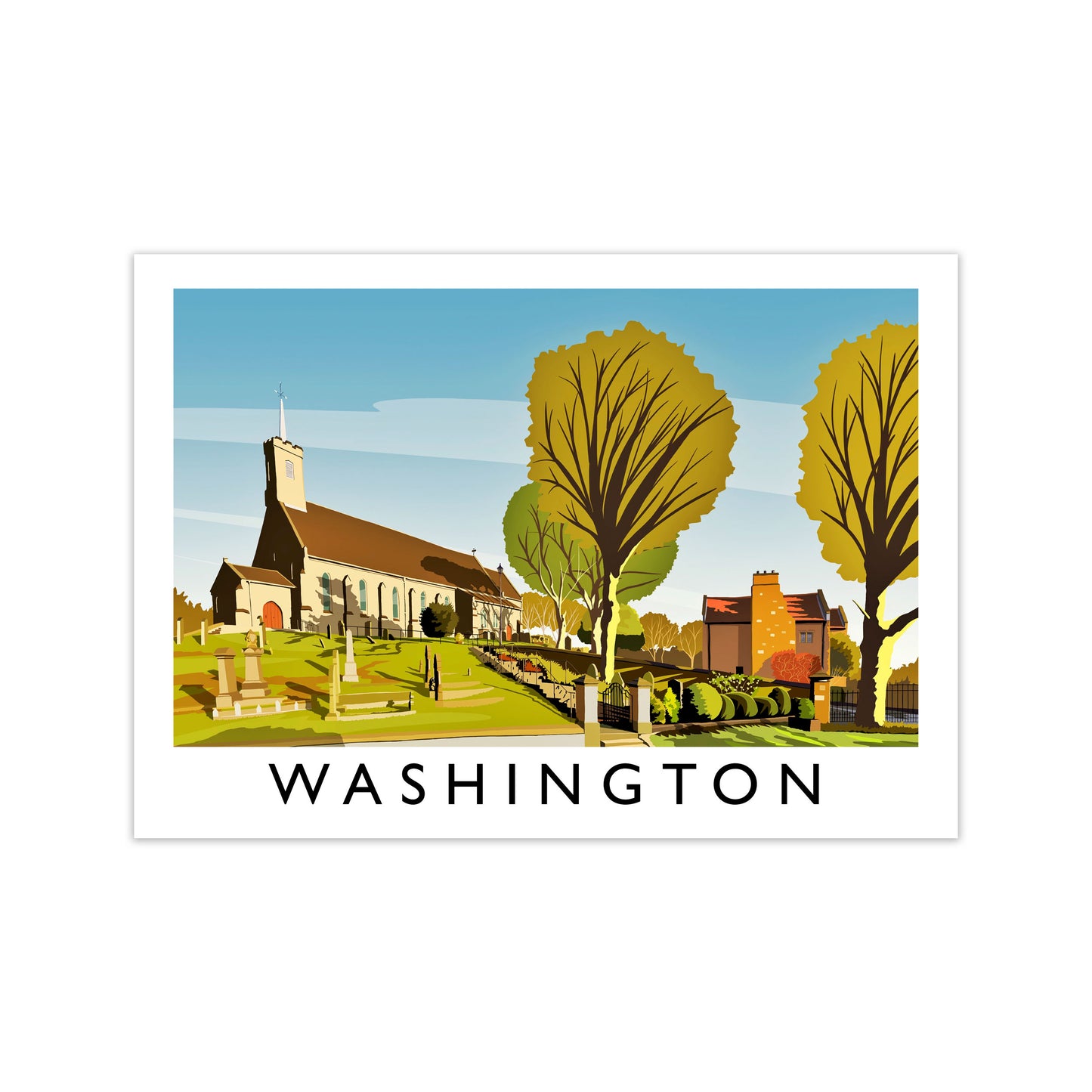 Washington Travel Art Print by Richard O'Neill Print Only