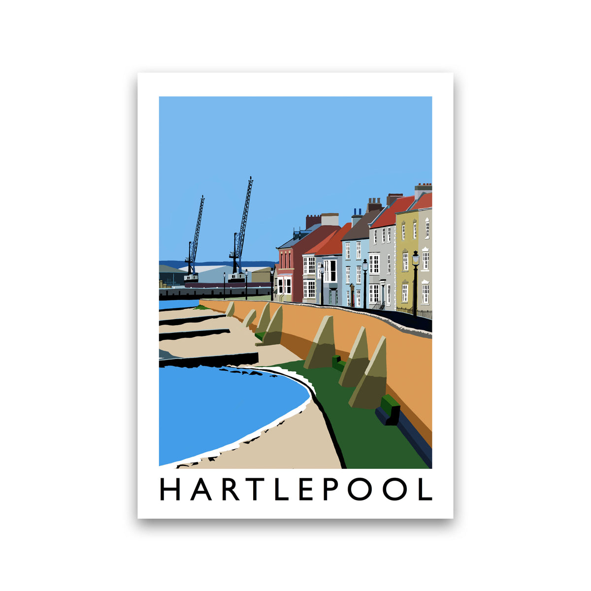Hartlepool Framed Digital Art Print by Richard O'Neill Print Only