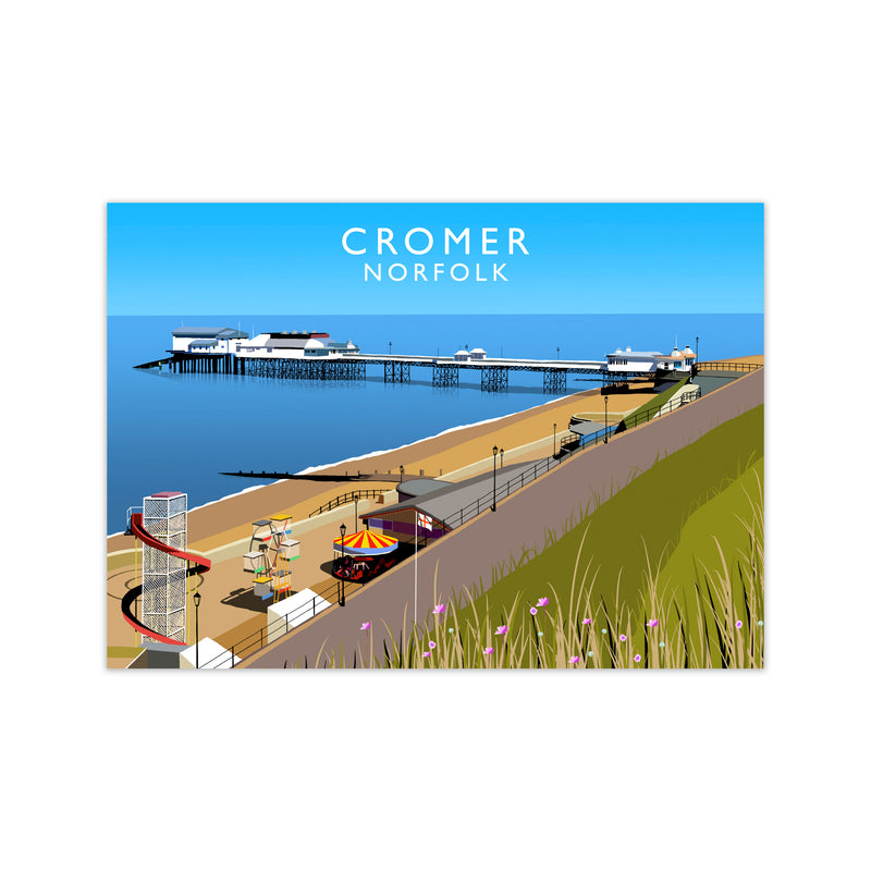 Cromer Norfolk Framed Digital Art Print by Richard O'Neill Print Only
