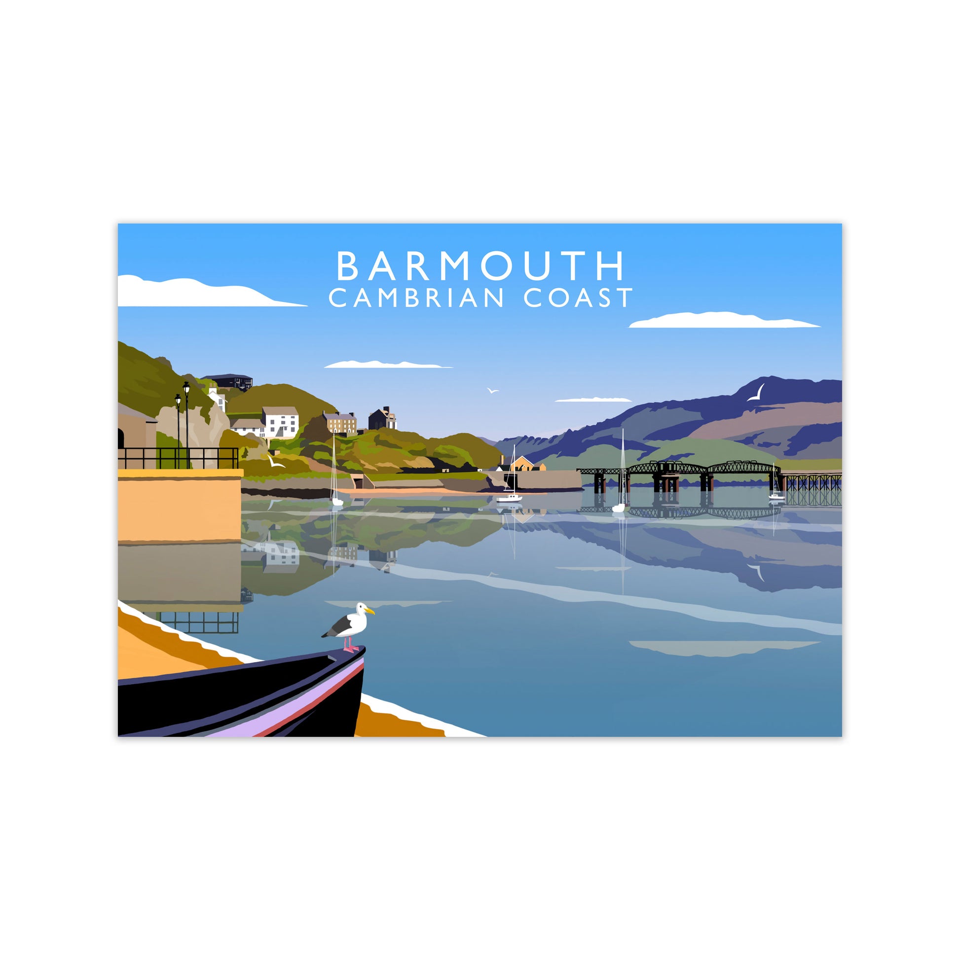 Barmouth Cambrian Coast Framed Digital Art Print by Richard O'Neill Print Only