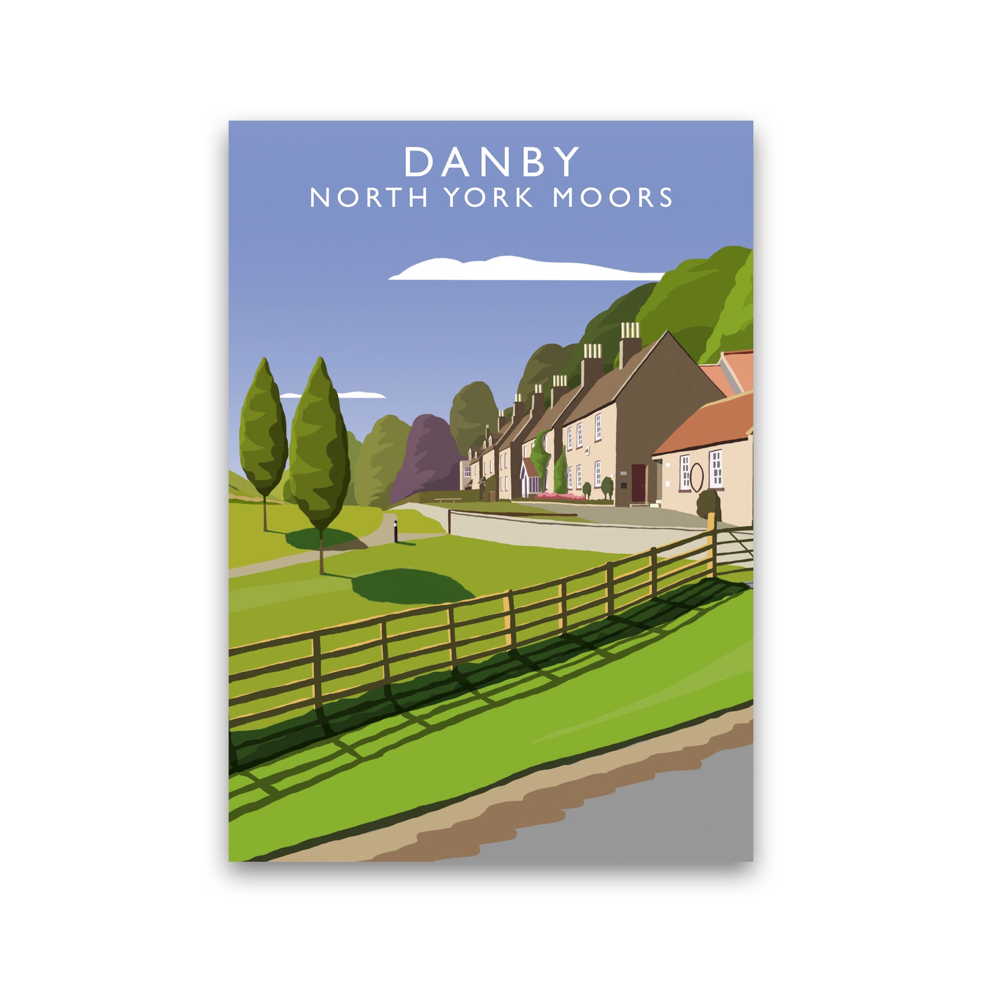 Danby (Portrait) by Richard O'Neill Yorkshire Art Print, Vintage Travel Poster Print Only