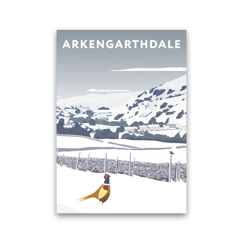 Arkengarthdale In Snow Portrait by Richard O'Neill Print Only