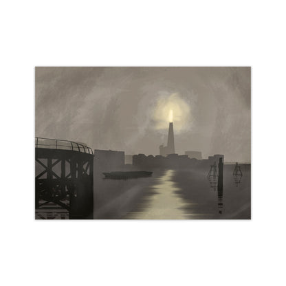Shard In Fog Travel Art Print by Richard O'Neill, Framed Wall Art Print Only