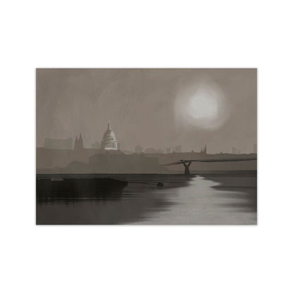 St. Paul's In Fog Travel Art Print by Richard O'Neill, Framed Wall Art Print Only