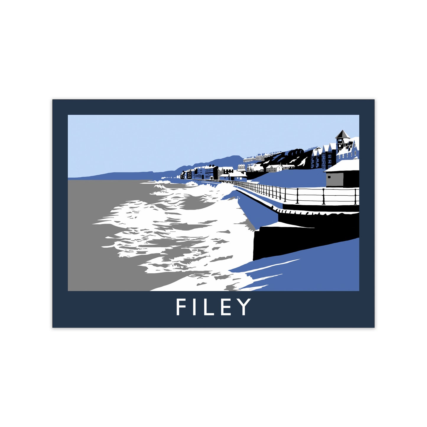 Filey In Snow by Richard O'Neill Print Only