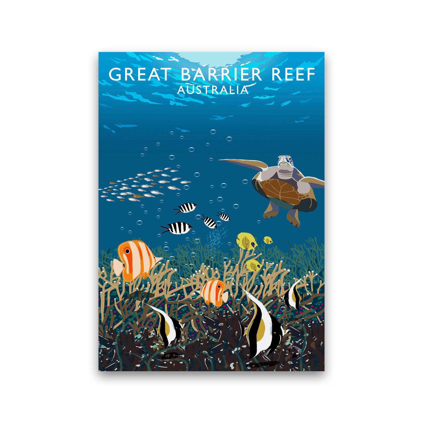 Great Barrier Reef Australia Art Print by Richard O'Neill Print Only