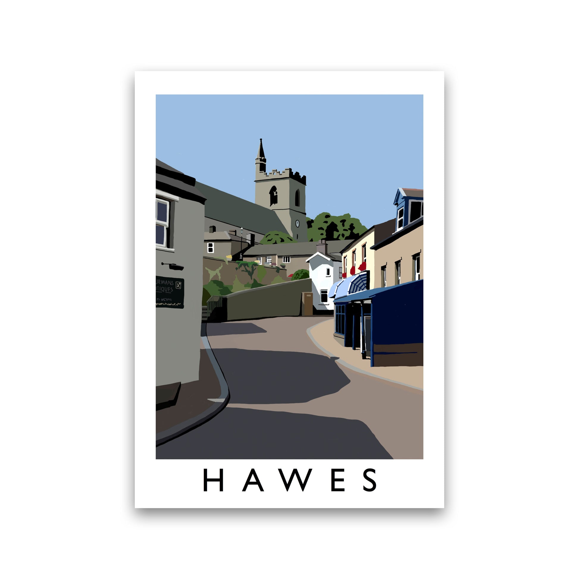 Hawes Travel Art Print by Richard O'Neill, Framed Wall Art Print Only