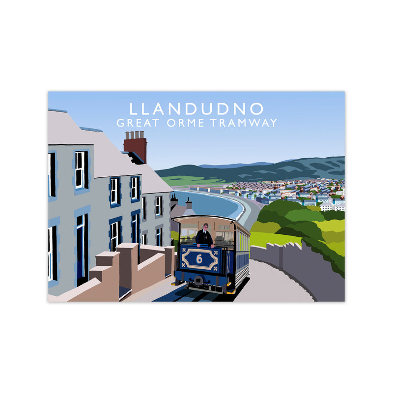 Llandudno Great Orme Tramway Travel Art Print by Richard O'Neill Print Only