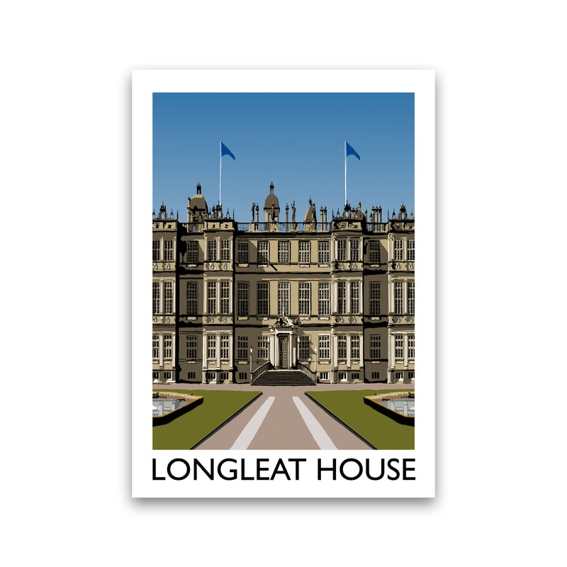 Longleat House Travel Art Print by Richard O'Neill, Framed Wall Art Print Only