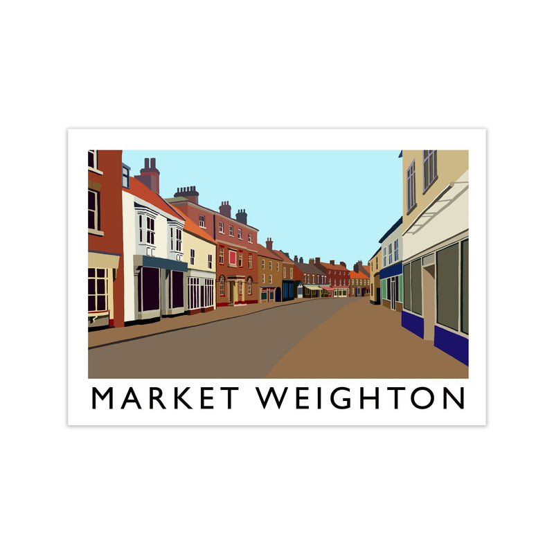 Market Weighton Travel Art Print by Richard O'Neill, Framed Wall Art Print Only