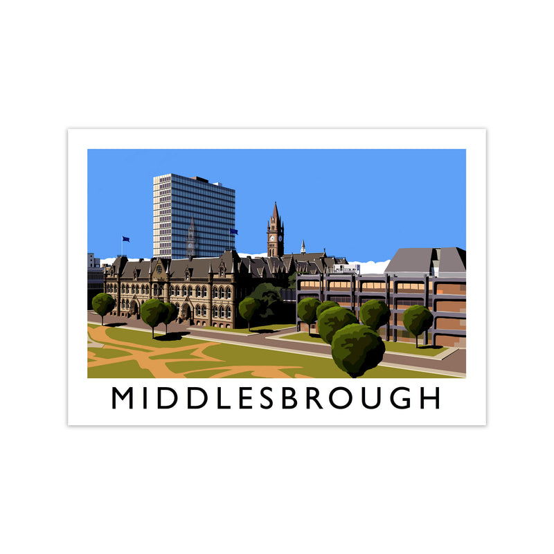 Middlesbrough Travel Art Print by Richard O'Neill, Framed Wall Art Print Only