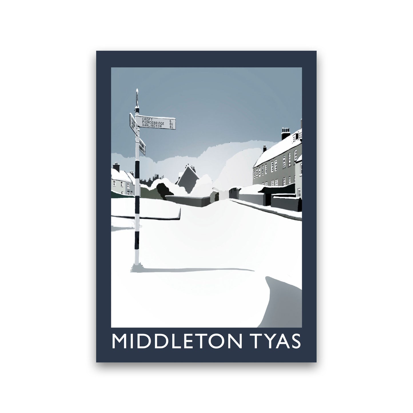 Middleton Tyas Travel Art Print by Richard O'Neill, Framed Wall Art Print Only