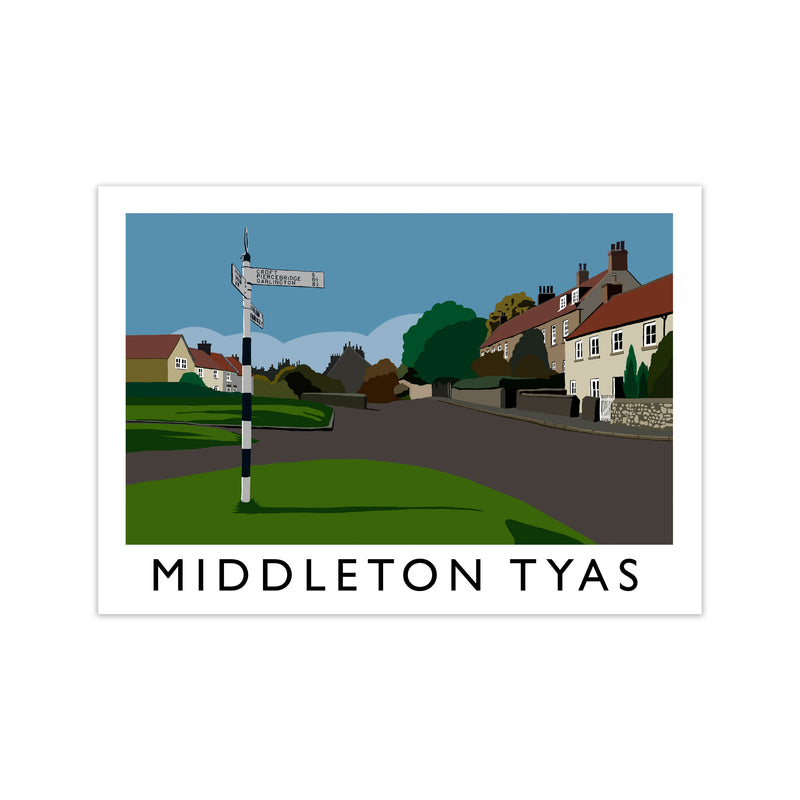Middleton Tyas Travel Art Print by Richard O'Neill, Framed Wall Art Print Only