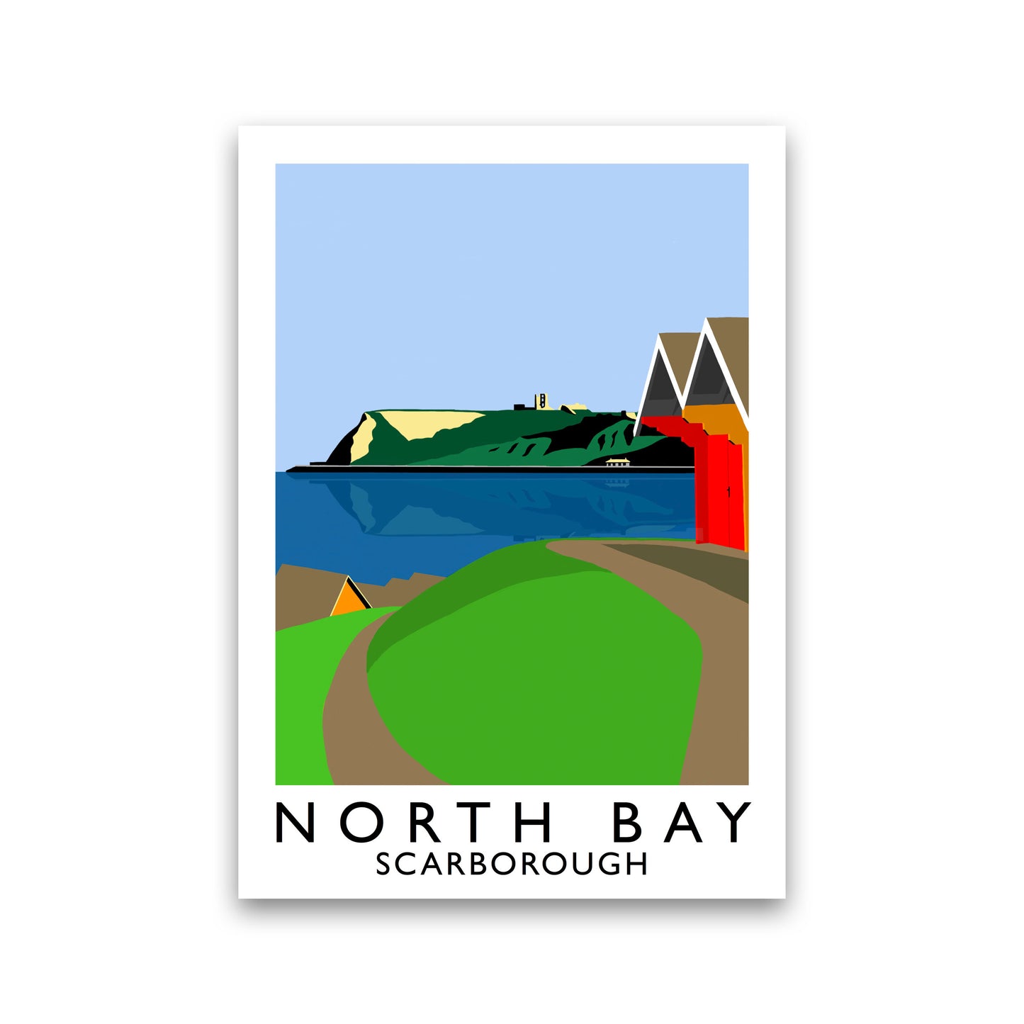 North Bay Scarborough Travel Art Print by Richard O'Neill, Framed Wall Art Print Only