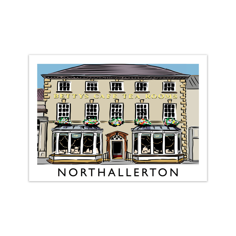 Northallerton Travel Art Print by Richard O'Neill, Framed Wall Art Print Only