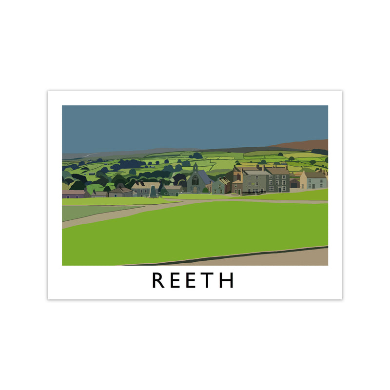 Reeth Travel Art Print by Richard O'Neill, Framed Wall Art Print Only