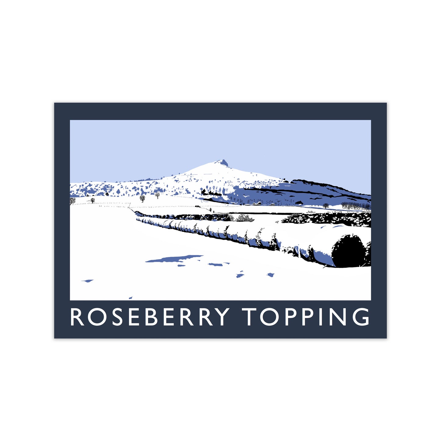 Roseberry Topping Travel Art Print by Richard O'Neill, Framed Wall Art Print Only
