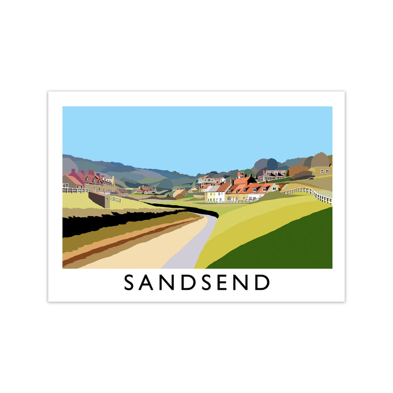 Sandsend Travel Art Print by Richard O'Neill, Framed Wall Art Print Only